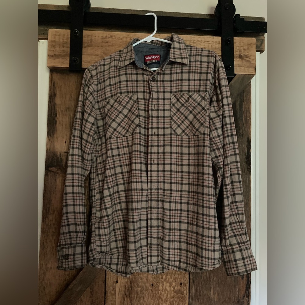 Wrangler plaid flannel, 100% cotton Size M